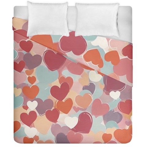 Valentines Day Hearts Romance Love Duvet Cover Double Side (California King Size) from ArtsNow.com