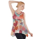 Valentines Day Hearts Romance Love Side Drop Tank Tunic