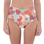 Valentines Day Hearts Romance Love Reversible High-Waist Bikini Bottoms