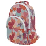 Valentines Day Hearts Romance Love Rounded Multi Pocket Backpack