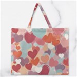 Valentines Day Hearts Romance Love Zipper Large Tote Bag