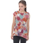 Valentines Day Hearts Romance Love Cap Sleeve High Low Top