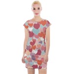 Valentines Day Hearts Romance Love Cap Sleeve Bodycon Dress