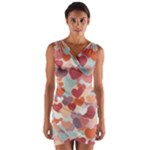 Valentines Day Hearts Romance Love Wrap Front Bodycon Dress