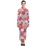 Valentines Day Hearts Romance Love Turtleneck Maxi Dress