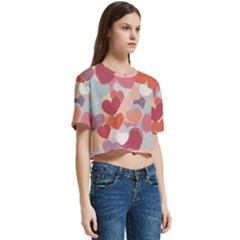 Women s Round Neck Short Sleeve Crop Top 