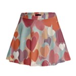 Valentines Day Hearts Romance Love Mini Flare Skirt