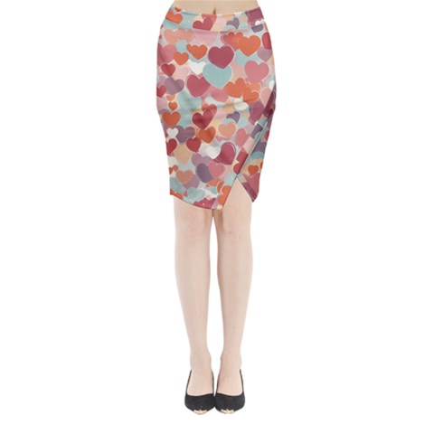 Valentines Day Hearts Romance Love Midi Wrap Pencil Skirt from ArtsNow.com