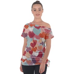 Off Shoulder Tie-Up T-Shirt 