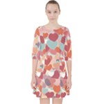 Valentines Day Hearts Romance Love Quarter Sleeve Pocket Dress