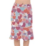 Valentines Day Hearts Romance Love Short Mermaid Skirt