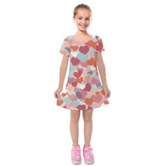 Valentines Day Hearts Romance Love Kids  Short Sleeve Velvet Dress from ArtsNow.com