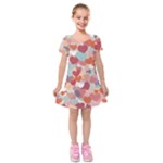 Valentines Day Hearts Romance Love Kids  Short Sleeve Velvet Dress