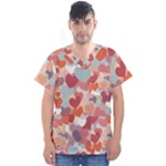 Valentines Day Hearts Romance Love Men s V-Neck Scrub Top