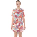 Valentines Day Hearts Romance Love Sixties Short Sleeve Mini Dress