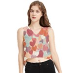 Valentines Day Hearts Romance Love V-Neck Cropped Tank Top