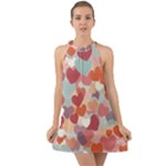 Valentines Day Hearts Romance Love Halter Tie Back Chiffon Dress