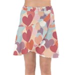 Valentines Day Hearts Romance Love Wrap Front Skirt