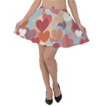 Valentines Day Hearts Romance Love Velvet Skater Skirt