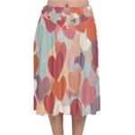 Valentines Day Hearts Romance Love Velvet Flared Midi Skirt