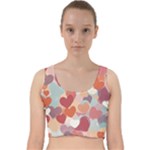 Valentines Day Hearts Romance Love Velvet Racer Back Crop Top