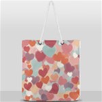 Valentines Day Hearts Romance Love Full Print Rope Handle Tote (Large)