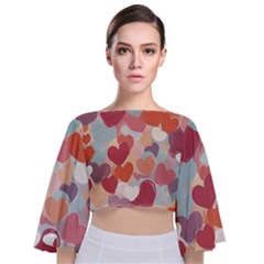 Tie Back Butterfly Sleeve Chiffon Top 