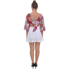 Tie Back Butterfly Sleeve Chiffon Top 