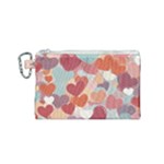 Valentines Day Hearts Romance Love Canvas Cosmetic Bag (Small)