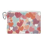 Valentines Day Hearts Romance Love Canvas Cosmetic Bag (Large)