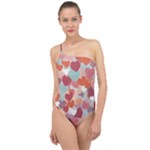 Valentines Day Hearts Romance Love Classic One Shoulder Swimsuit