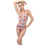 Valentines Day Hearts Romance Love Plunging Cut Out Swimsuit