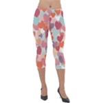 Valentines Day Hearts Romance Love Lightweight Velour Capri Leggings 