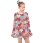 Valentines Day Hearts Romance Love Kids  Long Sleeve Dress