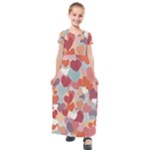 Valentines Day Hearts Romance Love Kids  Short Sleeve Maxi Dress