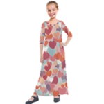 Valentines Day Hearts Romance Love Kids  Quarter Sleeve Maxi Dress