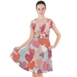 Valentines Day Hearts Romance Love Cap Sleeve Midi Dress