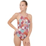 Valentines Day Hearts Romance Love High Neck One Piece Swimsuit