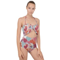 Scallop Top Cut Out Swimsuit 