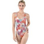 Valentines Day Hearts Romance Love High Leg Strappy Swimsuit