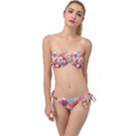 Valentines Day Hearts Romance Love Twist Bandeau Bikini Set