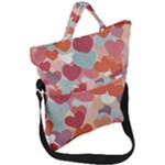 Valentines Day Hearts Romance Love Fold Over Handle Tote Bag