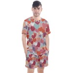 Valentines Day Hearts Romance Love Men s Mesh T-Shirt and Shorts Set