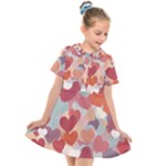 Valentines Day Hearts Romance Love Kids  Short Sleeve Shirt Dress