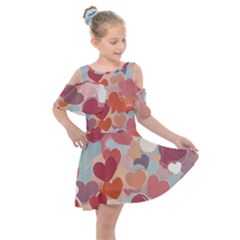 Kids  Shoulder Cutout Chiffon Dress 