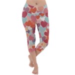 Valentines Day Hearts Romance Love Lightweight Velour Capri Yoga Leggings