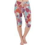 Valentines Day Hearts Romance Love Lightweight Velour Cropped Yoga Leggings