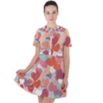 Valentines Day Hearts Romance Love Short Sleeve Shoulder Cut Out Dress 