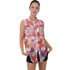 Sleeveless Chiffon Button Shirt 