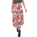 Valentines Day Hearts Romance Love Velour Split Maxi Skirt